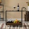 Vintiquewise Metal Wine Bar Serving Cart with Rolling Wheels and Handles for Dining, Living room or Entryway QI004277 - alternate 4